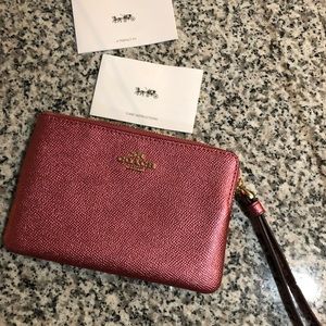 COACH metallic wristlet new